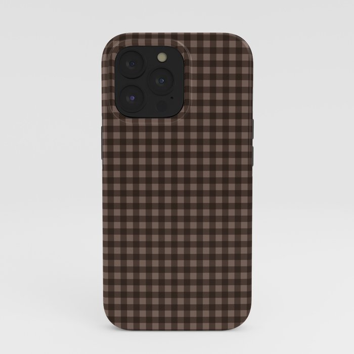 Gingham Plaid Pattern - Earthy Brown iPhone Case