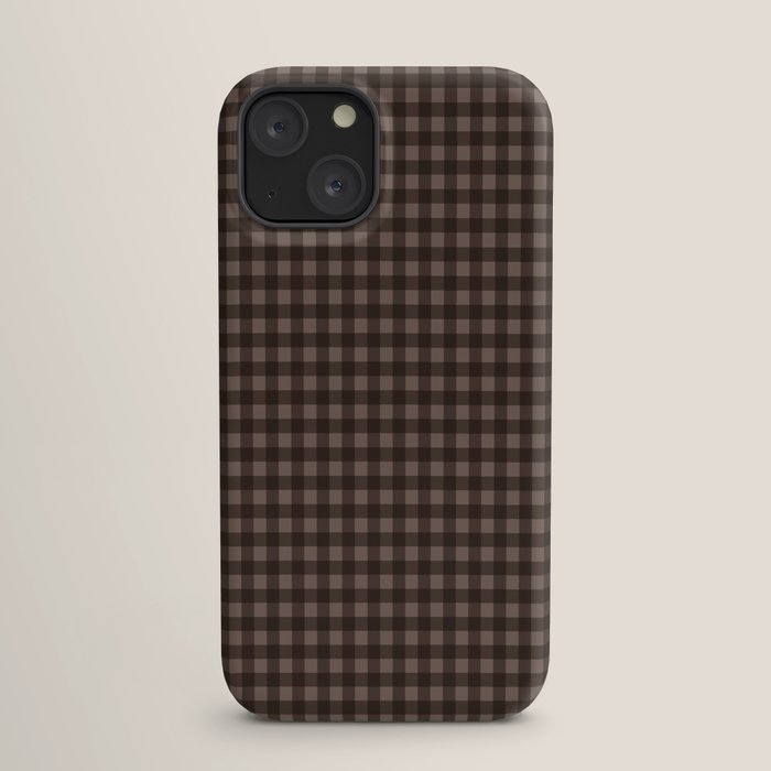 Gingham Plaid Pattern - Earthy Brown iPhone Case