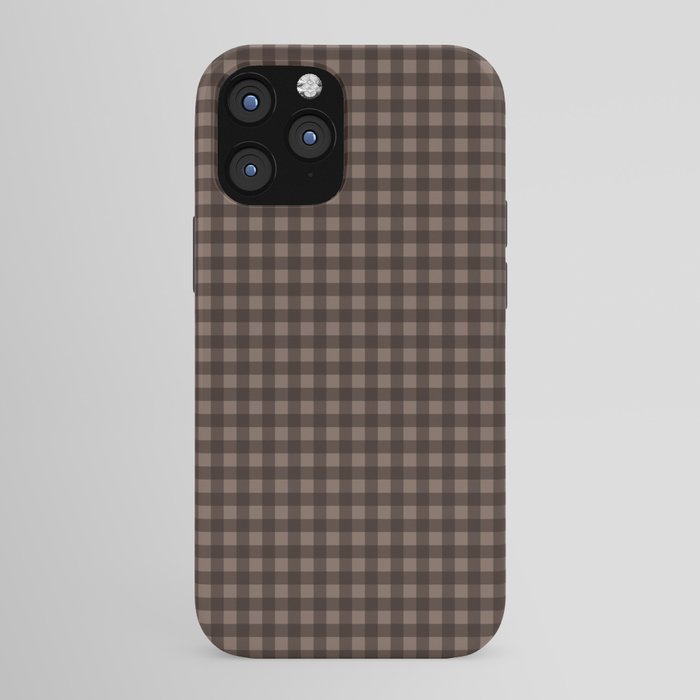 Gingham Plaid Pattern - Earthy Brown iPhone Case