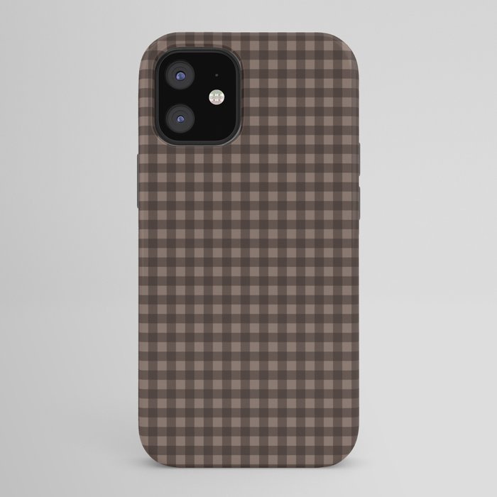 Gingham Plaid Pattern - Earthy Brown iPhone Case