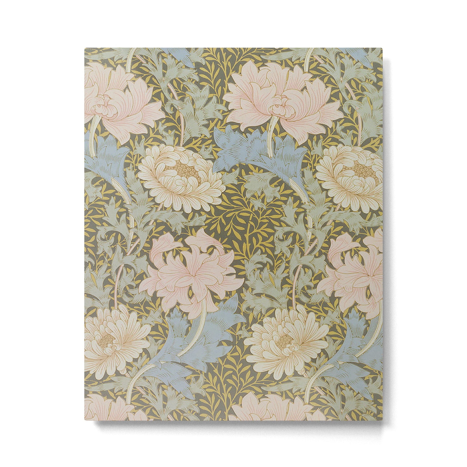 William Morris Vintage Chrysanthemum Pastel Pink Gold Blue 1876  Metal Print