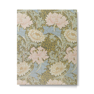William Morris Vintage Chrysanthemum Pastel Pink Gold Blue 1876  Metal Print