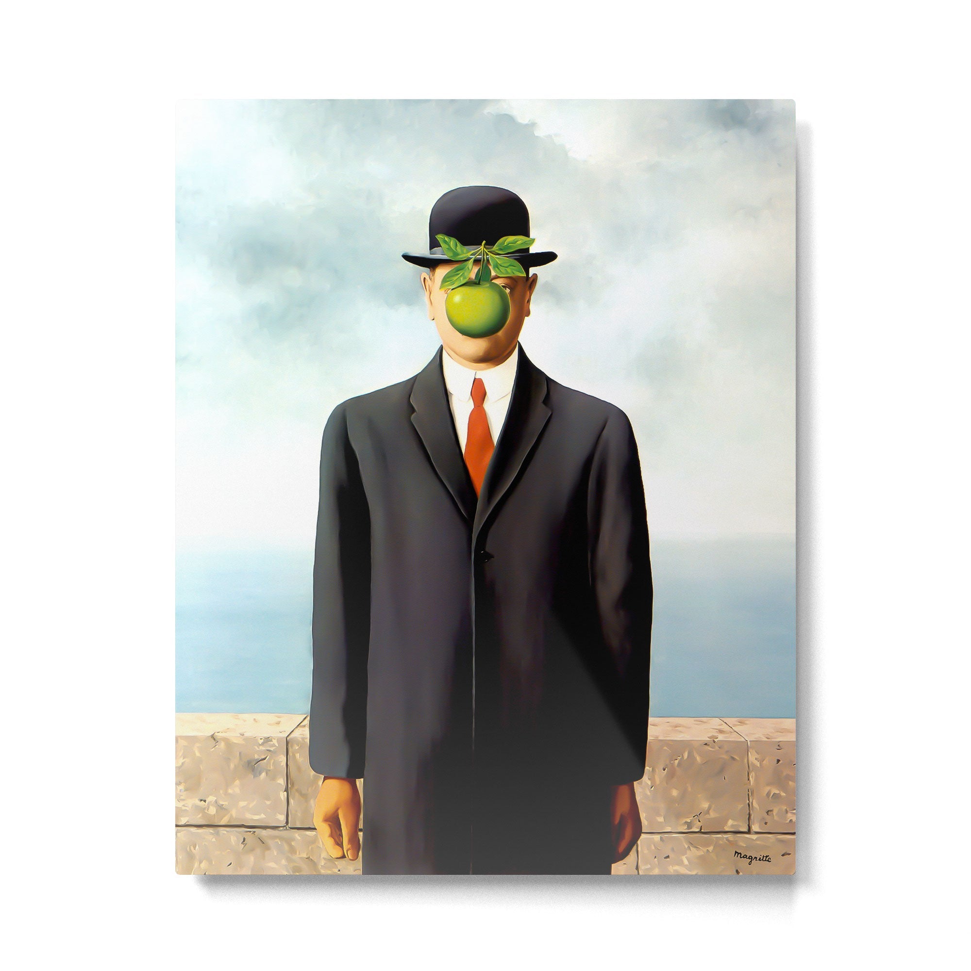 Rene Magritte The Son of Man, 1964 Artwork, Tshirts, Posters, Prints, Bags, Men, Women, Youth Metal Print