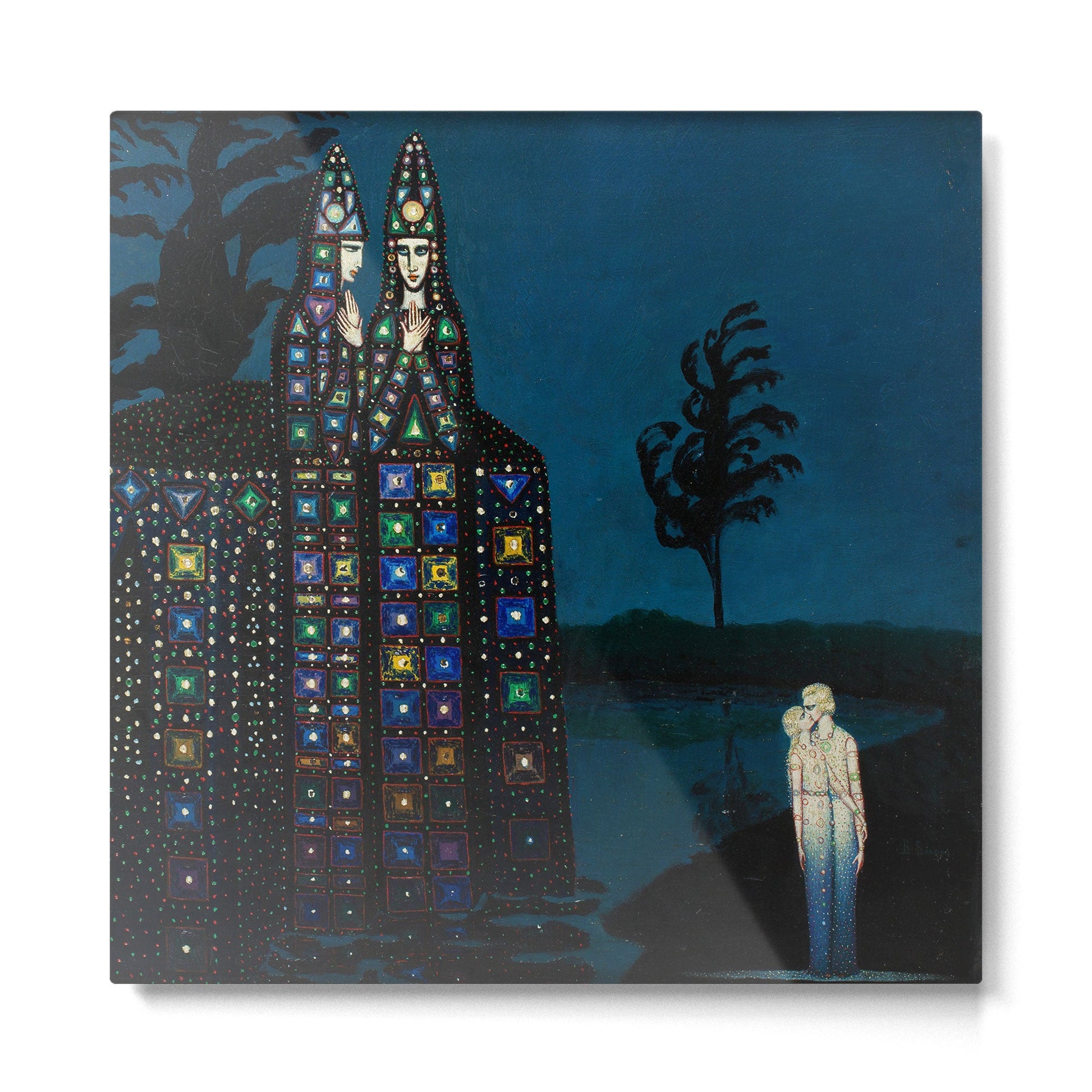 Confirmation of Love,' Magical Realism Portrait Painting by BolesÅaw Biegas Metal Print