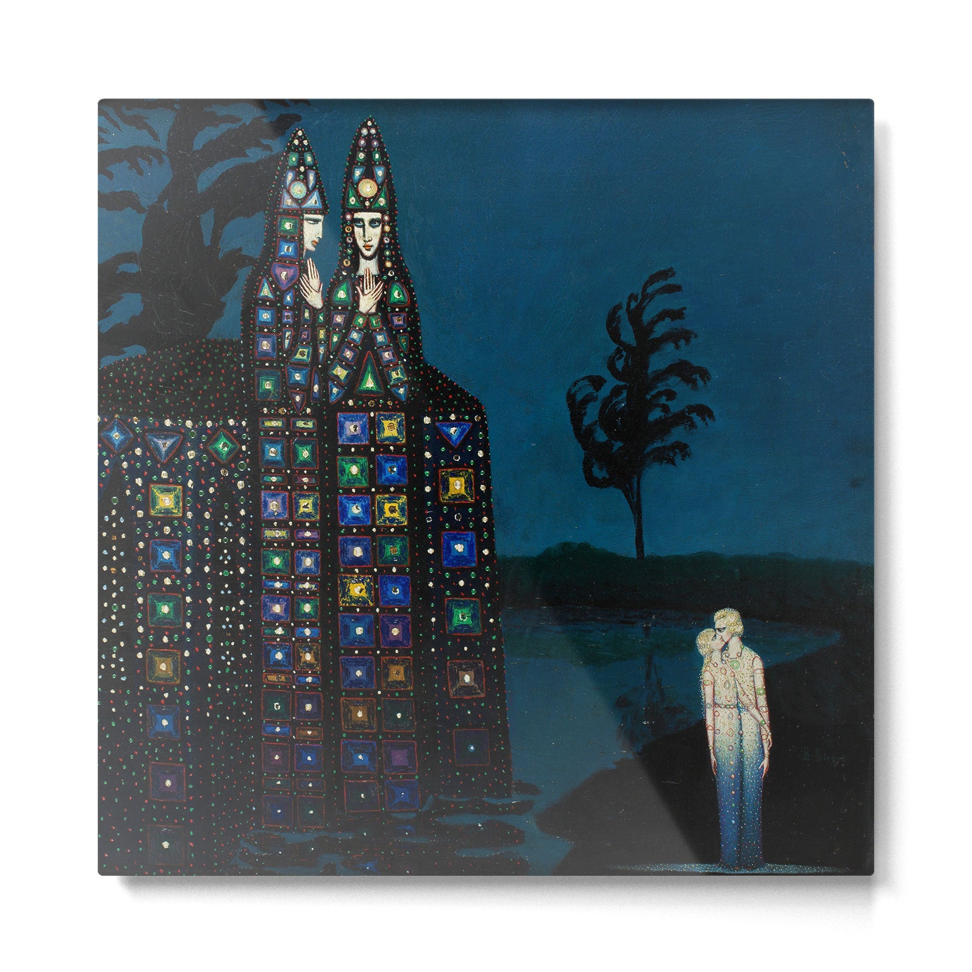 Confirmation of Love,' Magical Realism Portrait Painting by BolesÅaw Biegas Metal Print