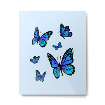 Butterfly Blues | Blue Morpho Butterflies Collage Metal Print