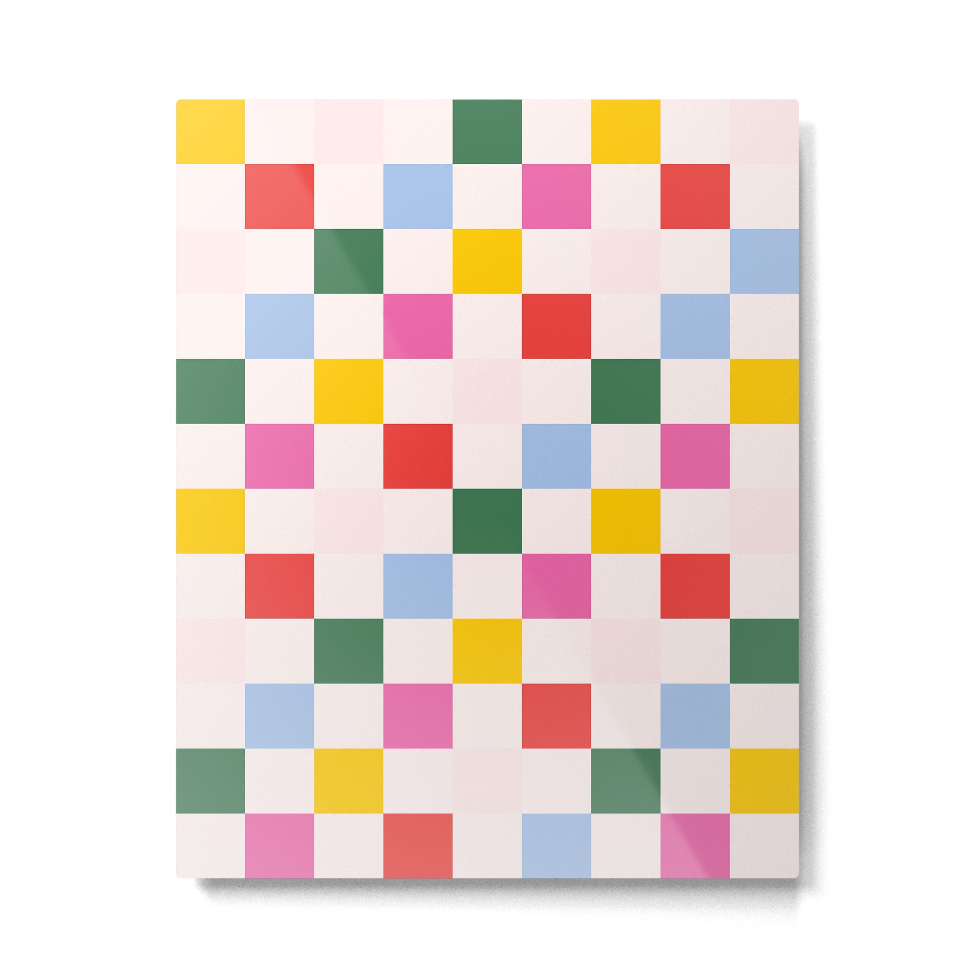 Retro Bauhaus Pattern | Abstract Shapes | Geometric Checks Metal Print