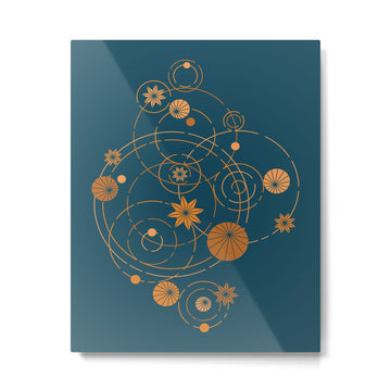 Lotus pool geometry Metal Print