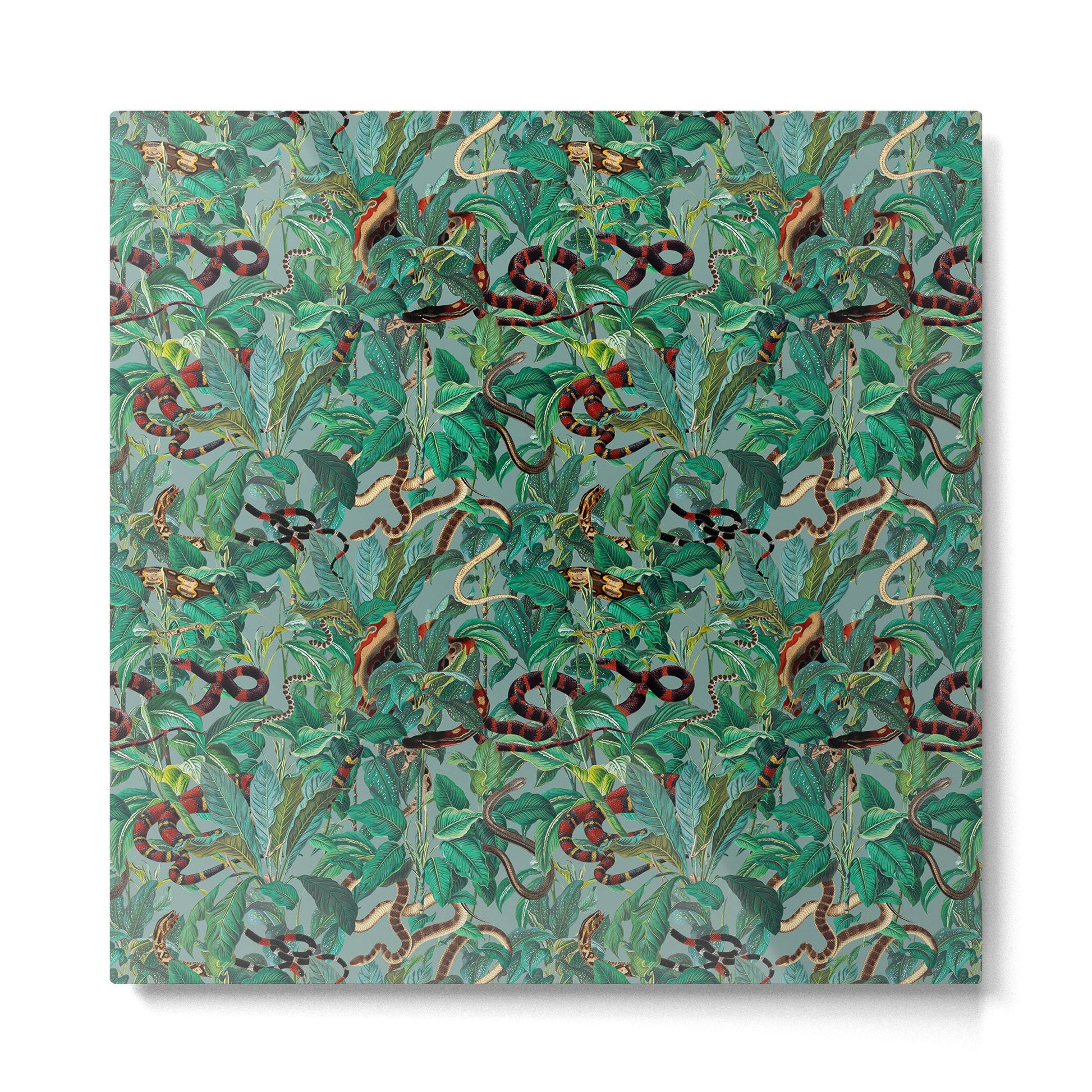 Leaf and Snake pattern Metal Print
