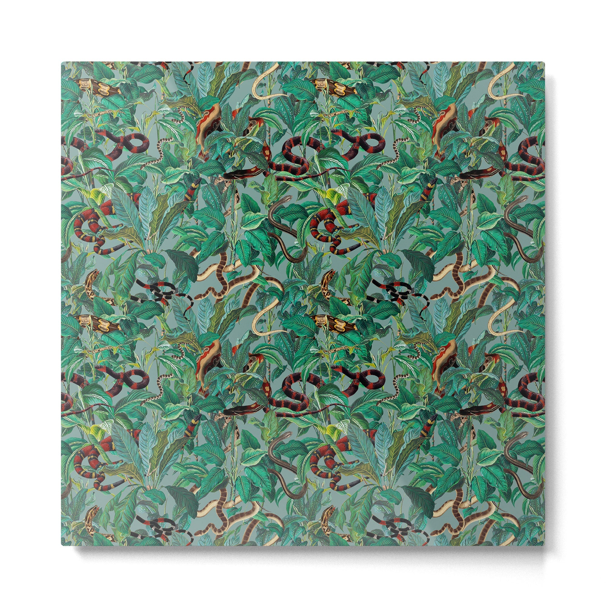 Leaf and Snake pattern Metal Print
