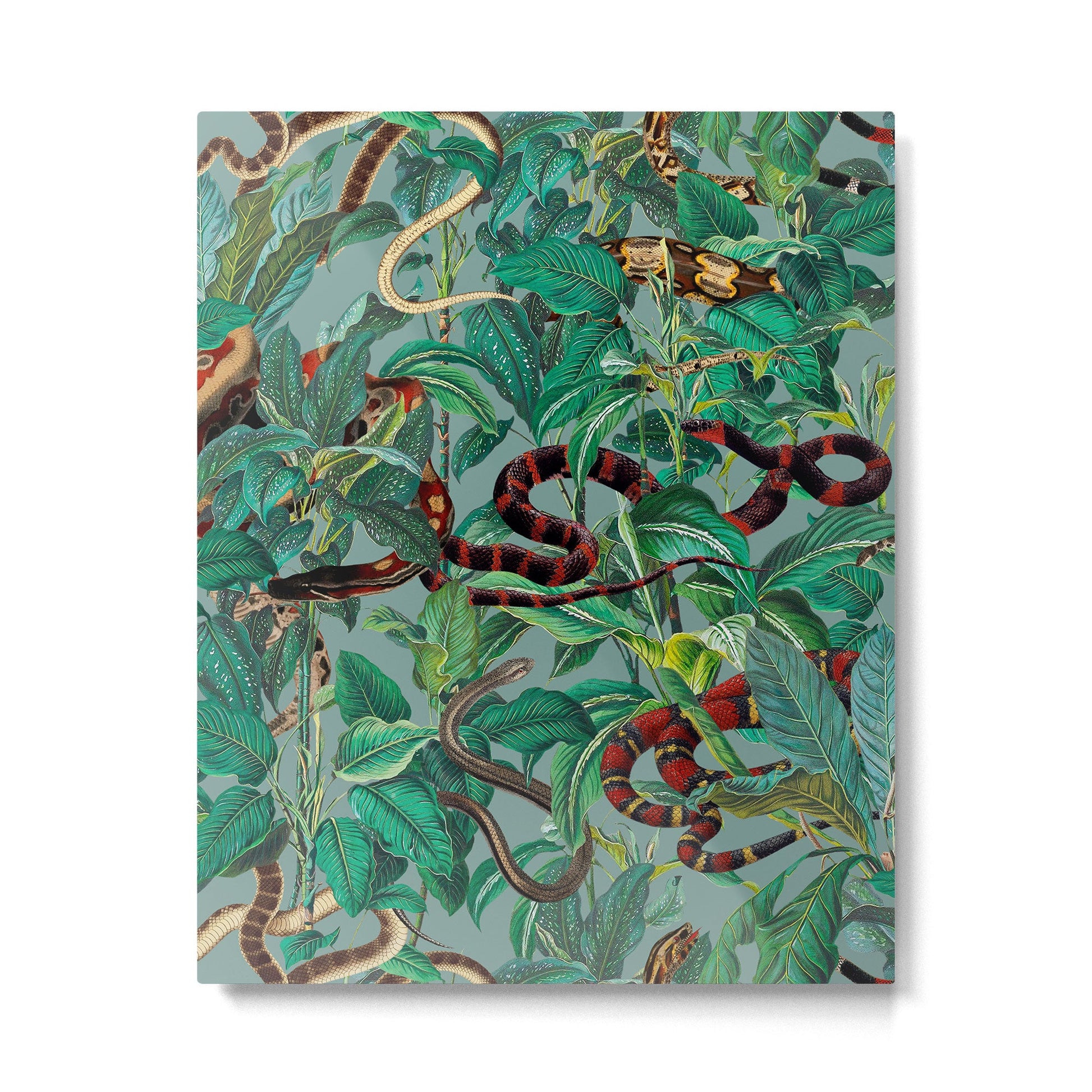 Leaf and Snake pattern Metal Print
