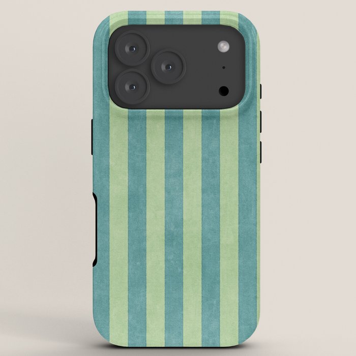 STRIPES - 005 - teal and green iPhone Case