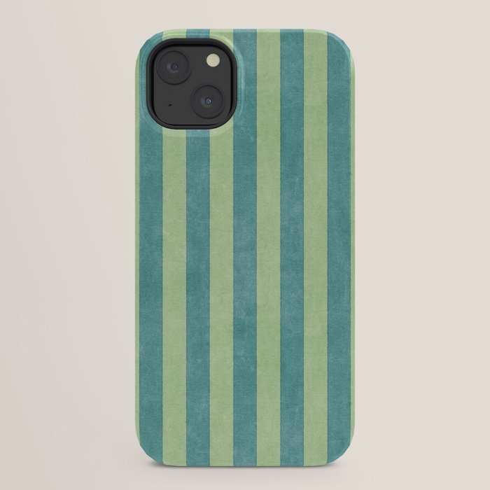 STRIPES - 005 - teal and green iPhone Case
