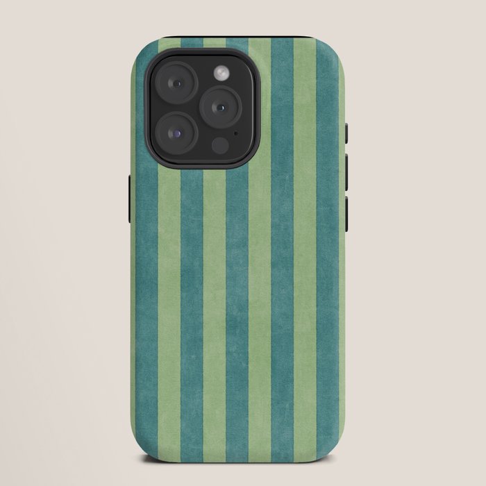 STRIPES - 005 - teal and green iPhone Case