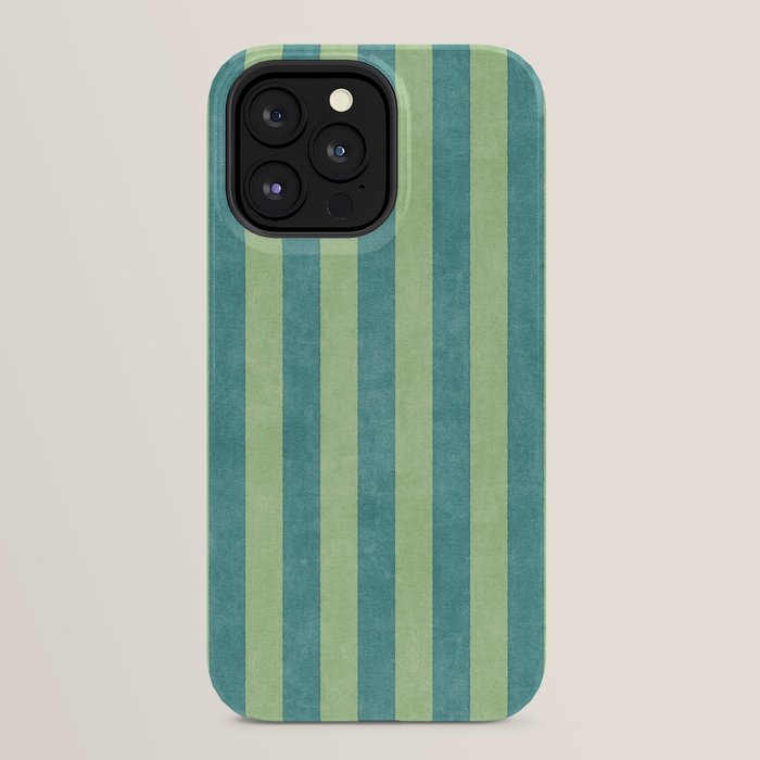 STRIPES - 005 - teal and green iPhone Case