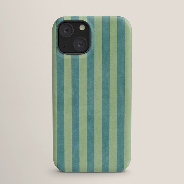 STRIPES - 005 - teal and green iPhone Case