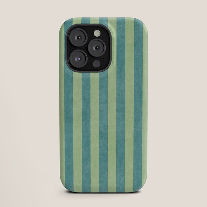 STRIPES - 005 - teal and green iPhone Case