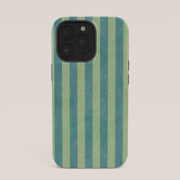 STRIPES - 005 - teal and green iPhone Case