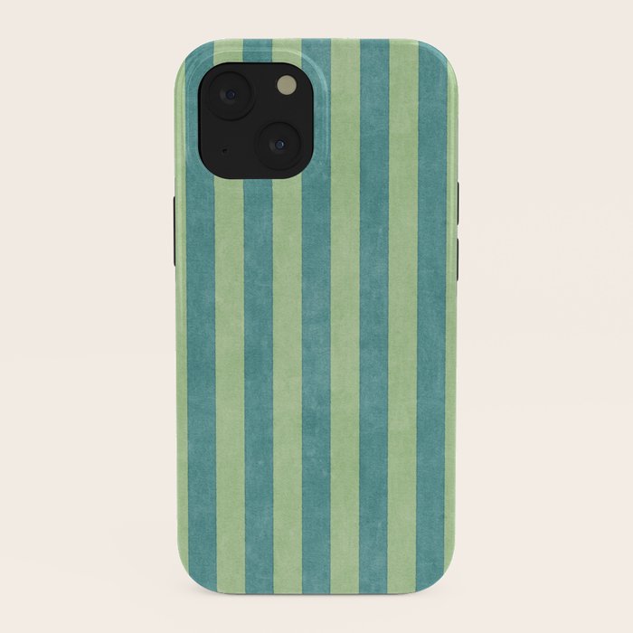 STRIPES - 005 - teal and green iPhone Case