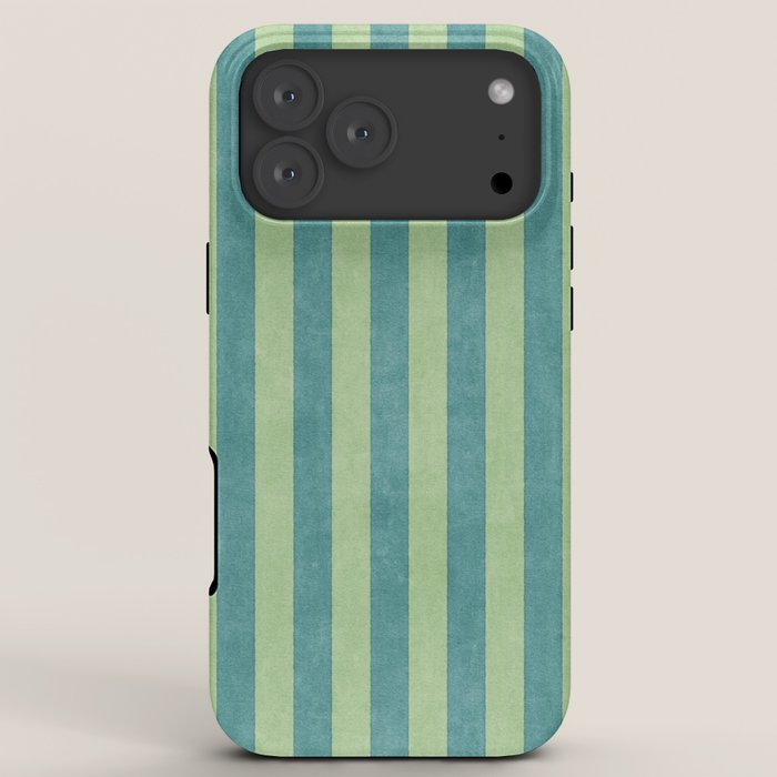 STRIPES - 005 - teal and green iPhone Case