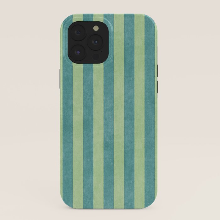 STRIPES - 005 - teal and green iPhone Case
