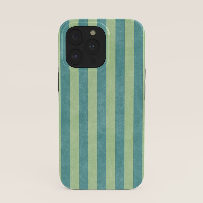 STRIPES - 005 - teal and green iPhone Case
