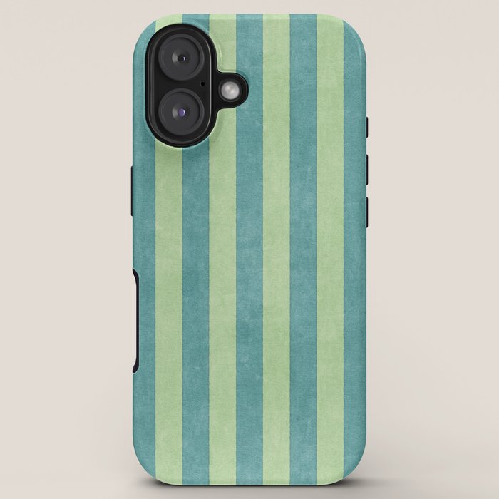 STRIPES - 005 - teal and green iPhone Case