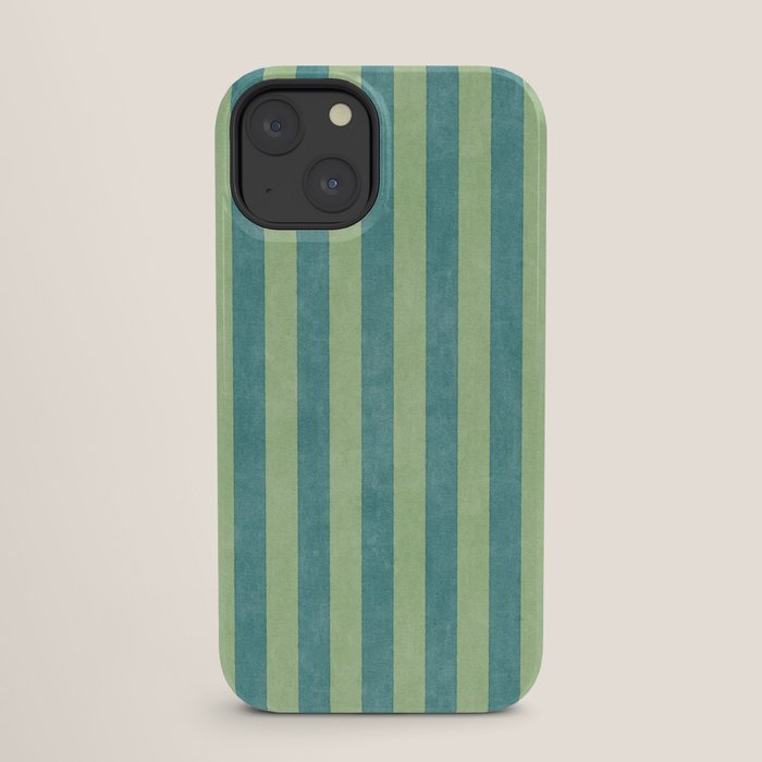 STRIPES - 005 - teal and green iPhone Case