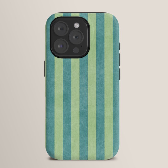 STRIPES - 005 - teal and green iPhone Case