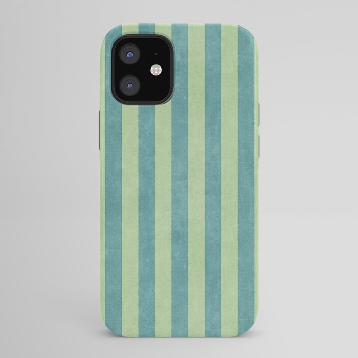 STRIPES - 005 - teal and green iPhone Case