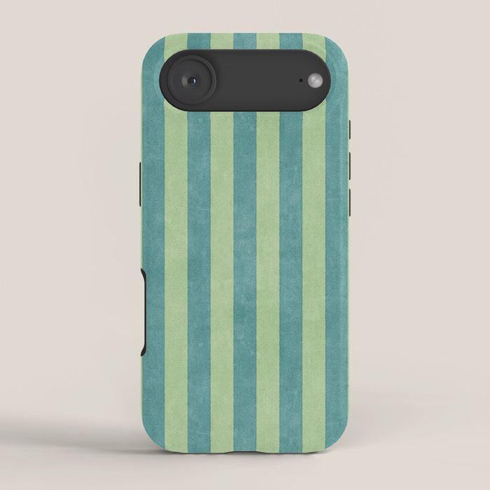 STRIPES - 005 - teal and green iPhone Case