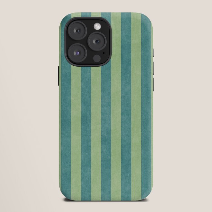 STRIPES - 005 - teal and green iPhone Case