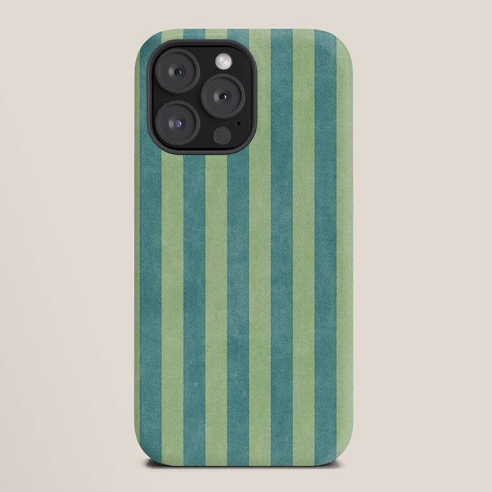STRIPES - 005 - teal and green iPhone Case