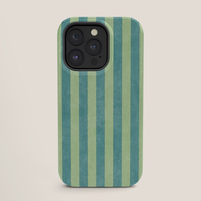 STRIPES - 005 - teal and green iPhone Case