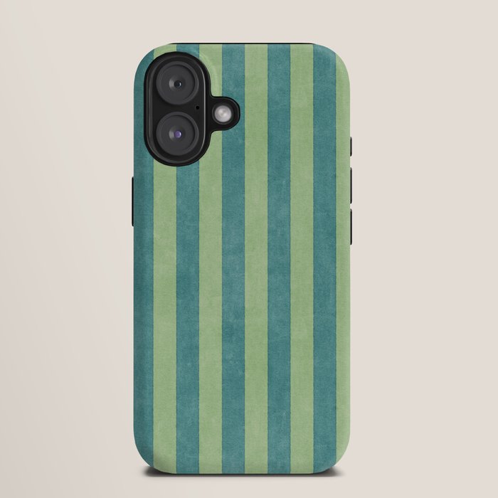 STRIPES - 005 - teal and green iPhone Case