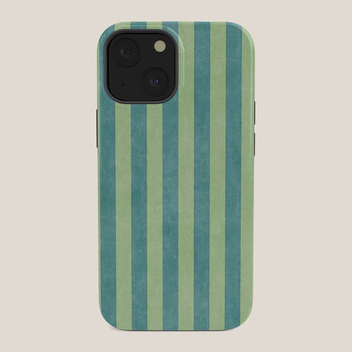 STRIPES - 005 - teal and green iPhone Case
