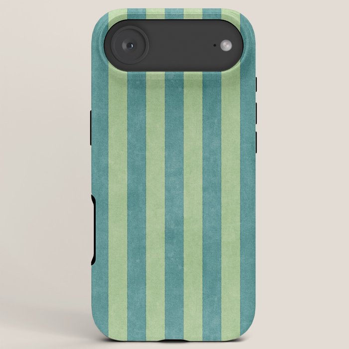 STRIPES - 005 - teal and green iPhone Case