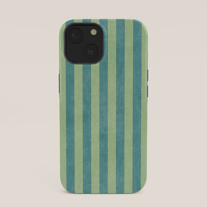 STRIPES - 005 - teal and green iPhone Case