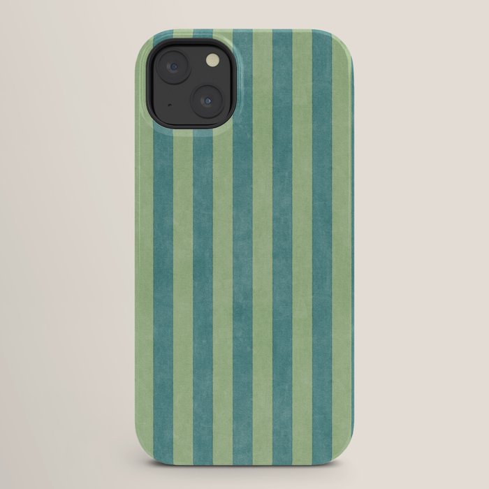 STRIPES - 005 - teal and green iPhone Case