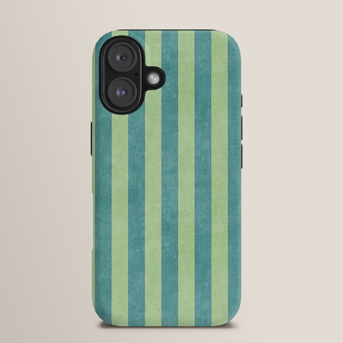 STRIPES - 005 - teal and green iPhone Case