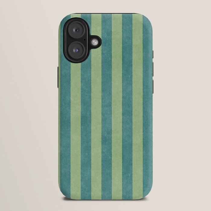 STRIPES - 005 - teal and green iPhone Case