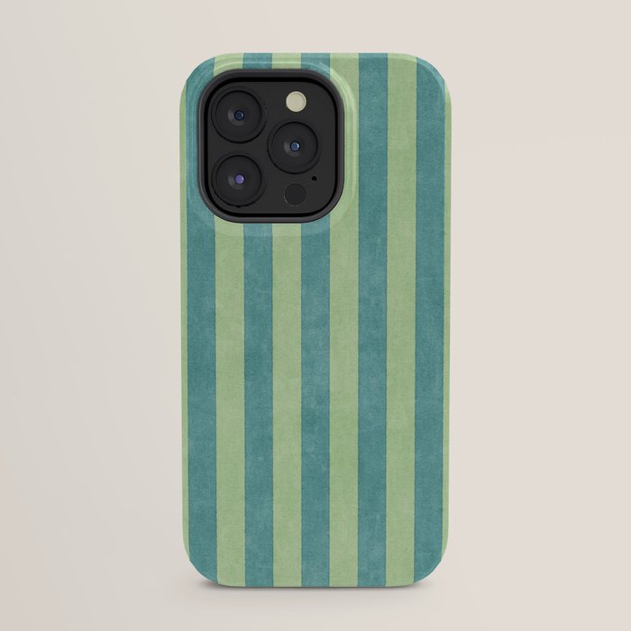 STRIPES - 005 - teal and green iPhone Case