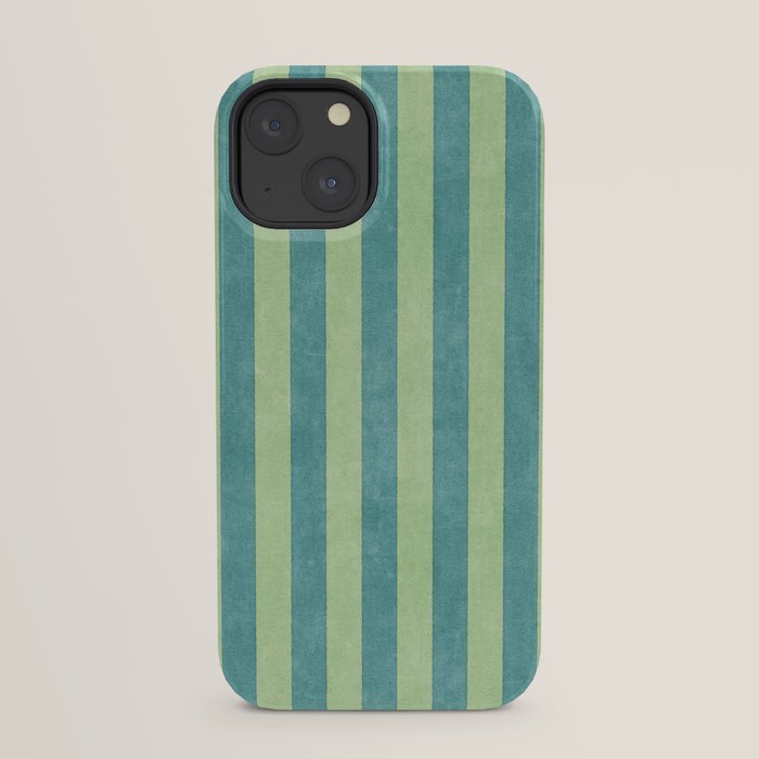 STRIPES - 005 - teal and green iPhone Case