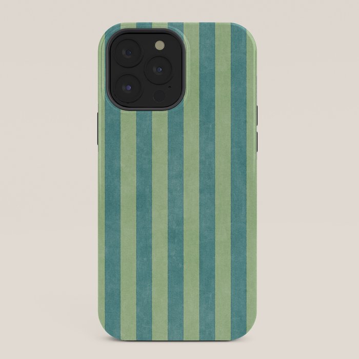 STRIPES - 005 - teal and green iPhone Case