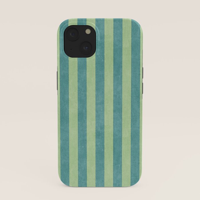 STRIPES - 005 - teal and green iPhone Case