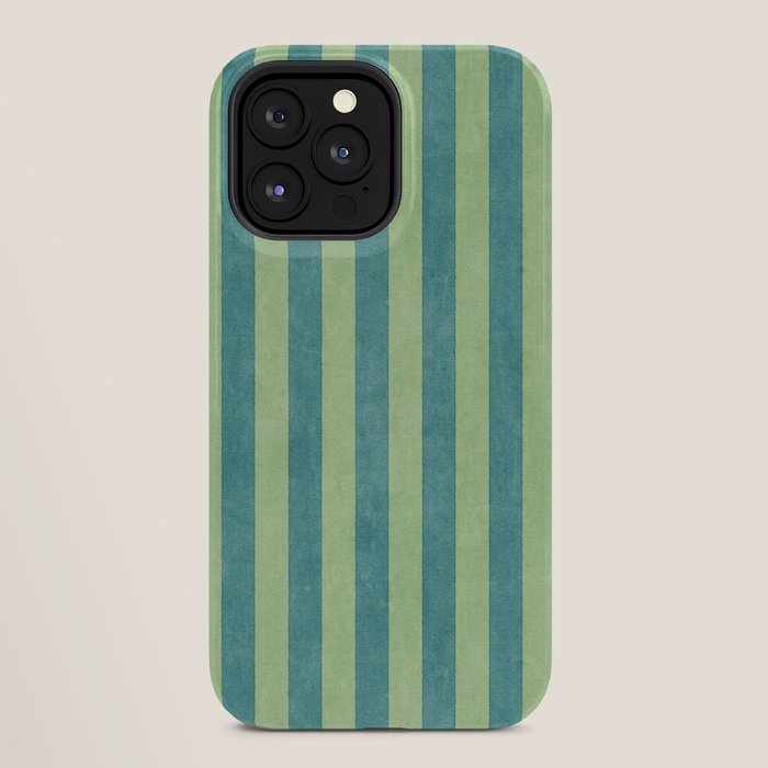 STRIPES - 005 - teal and green iPhone Case