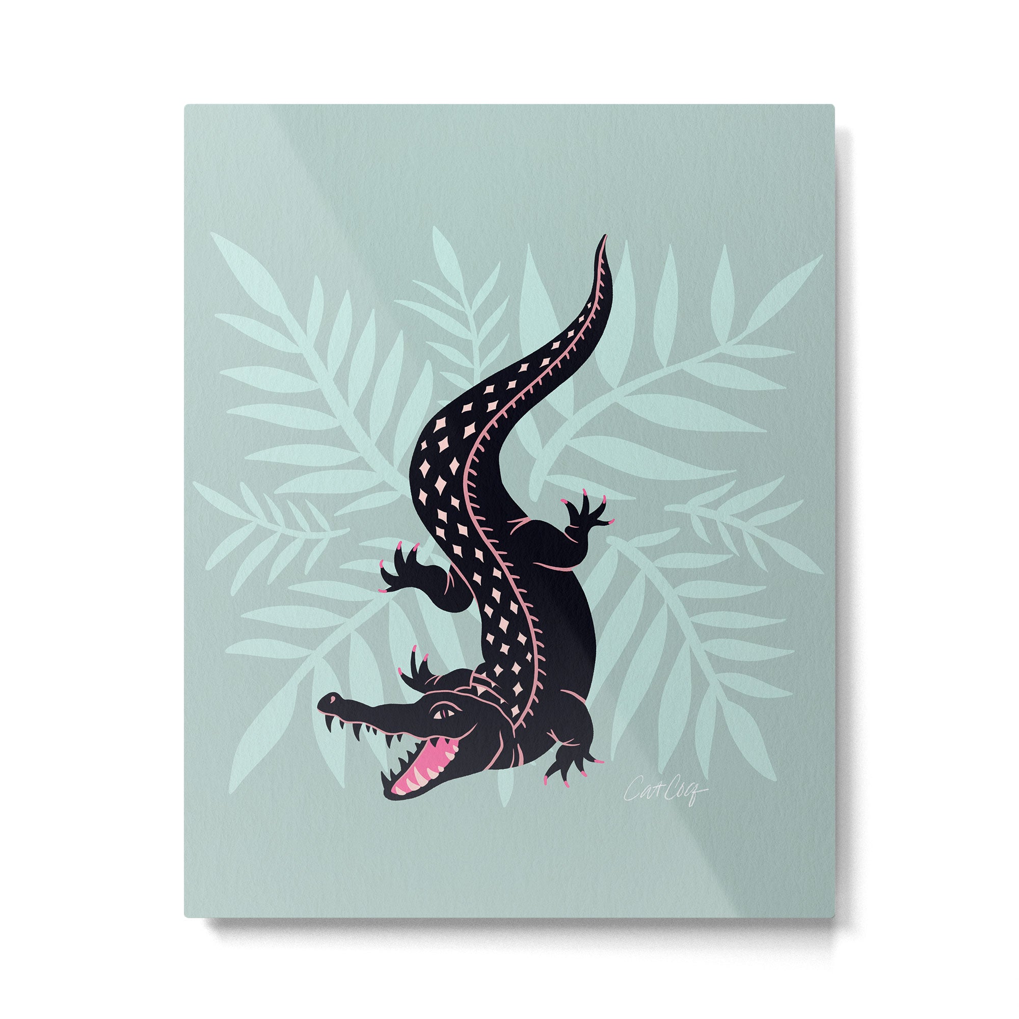 Crocodile - Mint Metal Print
