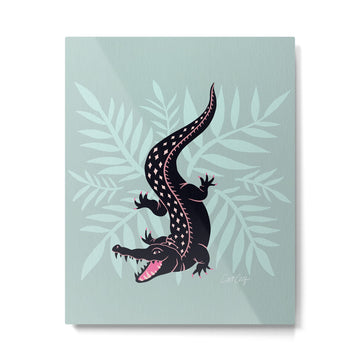 Crocodile - Mint Metal Print