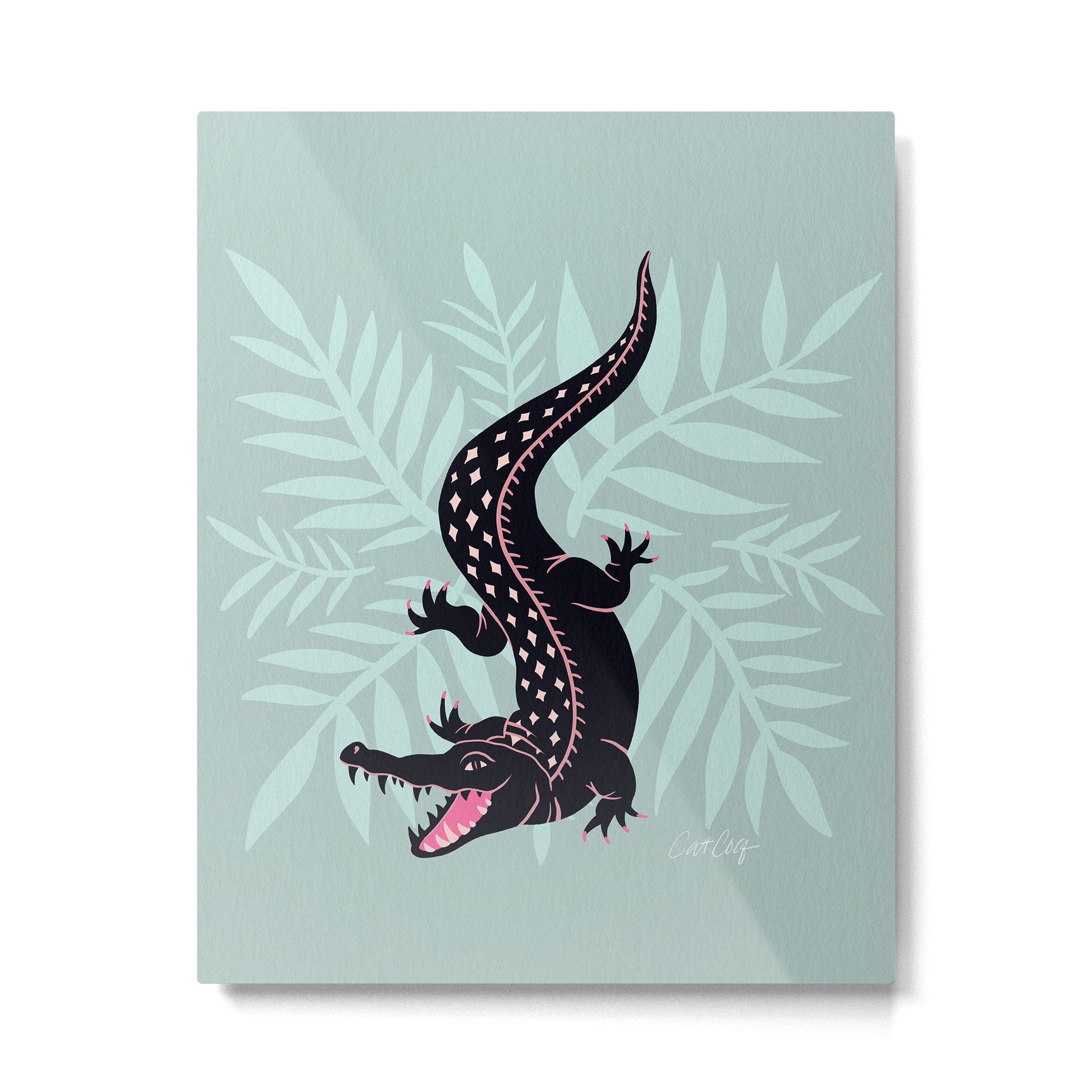 Crocodile - Mint Metal Print