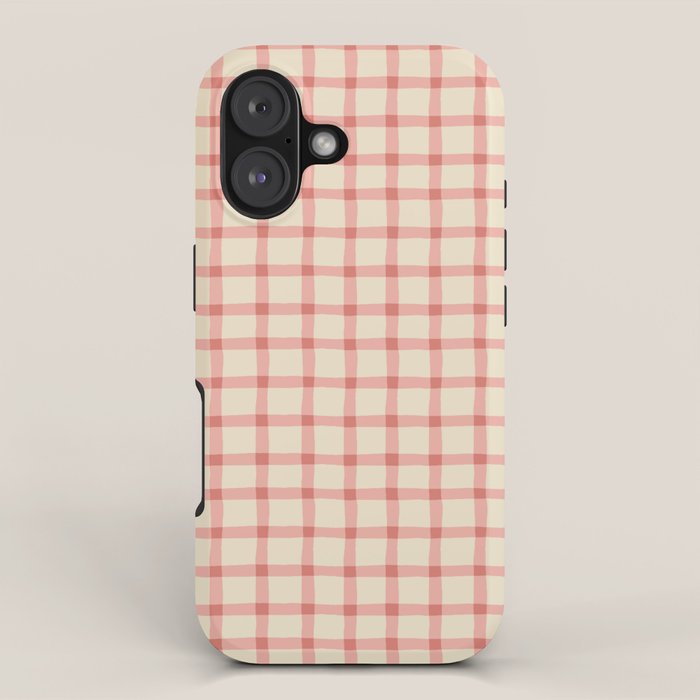 Strawberry Gingham Pattern iPhone Case
